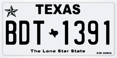 TX license plate BDT1391
