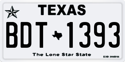 TX license plate BDT1393
