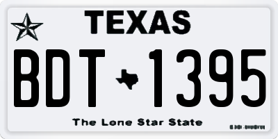 TX license plate BDT1395
