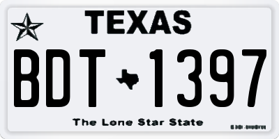 TX license plate BDT1397