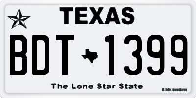 TX license plate BDT1399