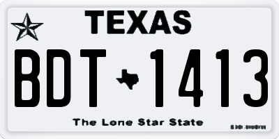 TX license plate BDT1413