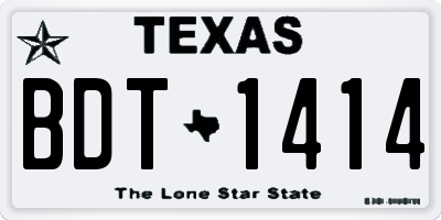 TX license plate BDT1414