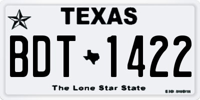 TX license plate BDT1422