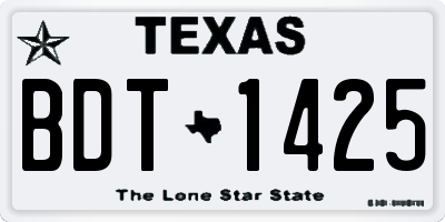 TX license plate BDT1425