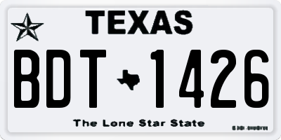 TX license plate BDT1426