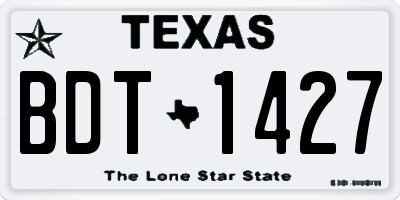 TX license plate BDT1427