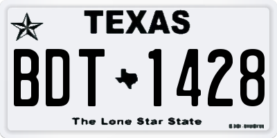 TX license plate BDT1428