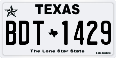 TX license plate BDT1429