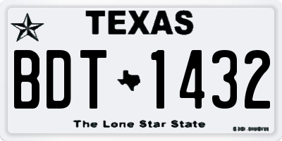 TX license plate BDT1432