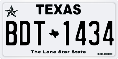 TX license plate BDT1434