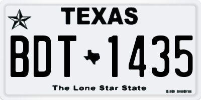 TX license plate BDT1435