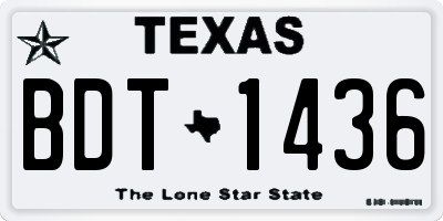 TX license plate BDT1436