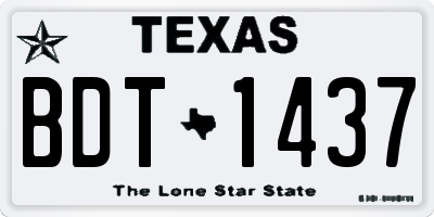 TX license plate BDT1437