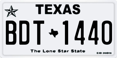 TX license plate BDT1440