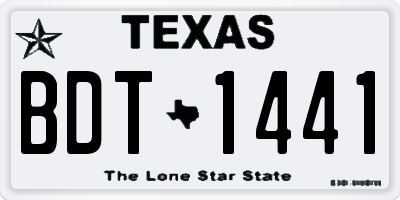 TX license plate BDT1441