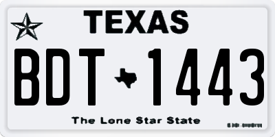 TX license plate BDT1443