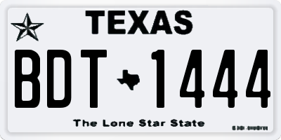 TX license plate BDT1444