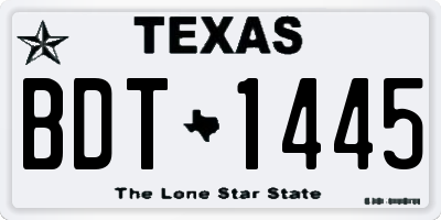 TX license plate BDT1445