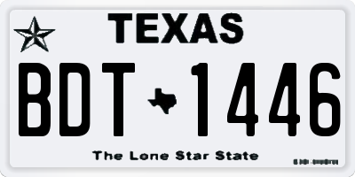 TX license plate BDT1446