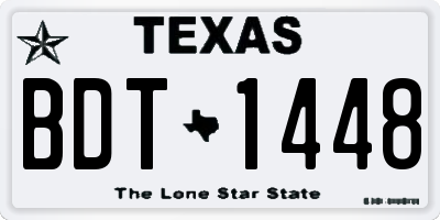 TX license plate BDT1448