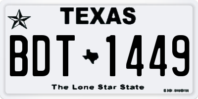 TX license plate BDT1449