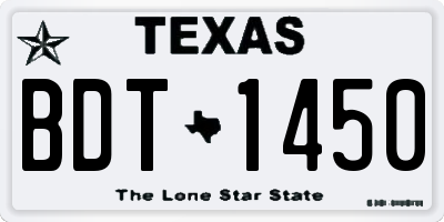 TX license plate BDT1450