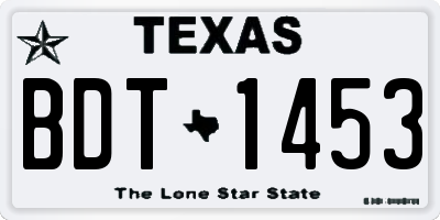 TX license plate BDT1453