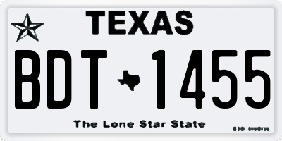 TX license plate BDT1455