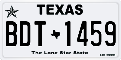 TX license plate BDT1459