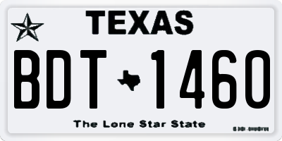 TX license plate BDT1460