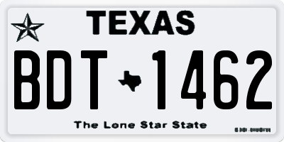TX license plate BDT1462