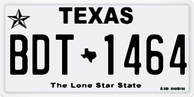 TX license plate BDT1464