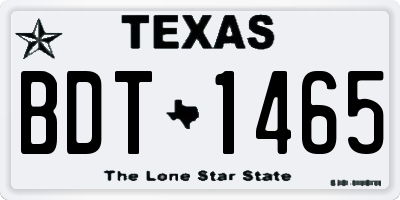 TX license plate BDT1465