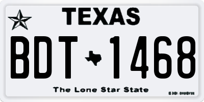 TX license plate BDT1468