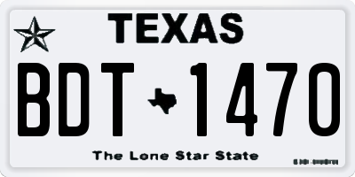 TX license plate BDT1470