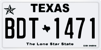 TX license plate BDT1471