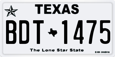 TX license plate BDT1475