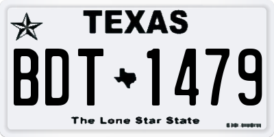 TX license plate BDT1479