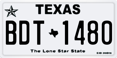 TX license plate BDT1480