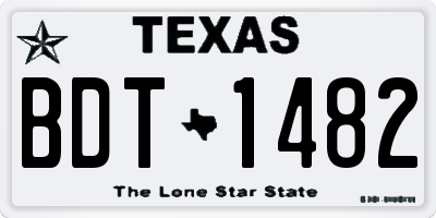TX license plate BDT1482
