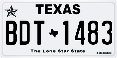 TX license plate BDT1483