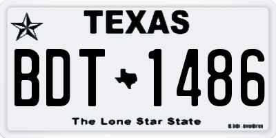 TX license plate BDT1486