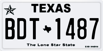 TX license plate BDT1487