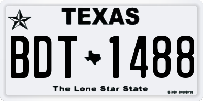 TX license plate BDT1488