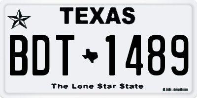 TX license plate BDT1489