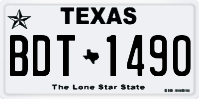TX license plate BDT1490