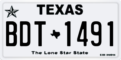 TX license plate BDT1491