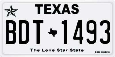 TX license plate BDT1493