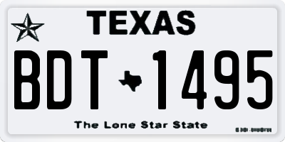 TX license plate BDT1495